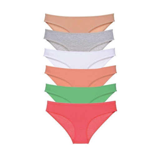 6 adet Süper Eko Set Likralı Kadın Slip Külot Kırmızı