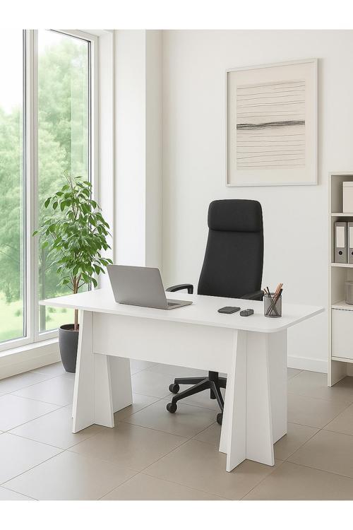 Kula Yönetici Ofis Masası Çalışma Masası Beyaz