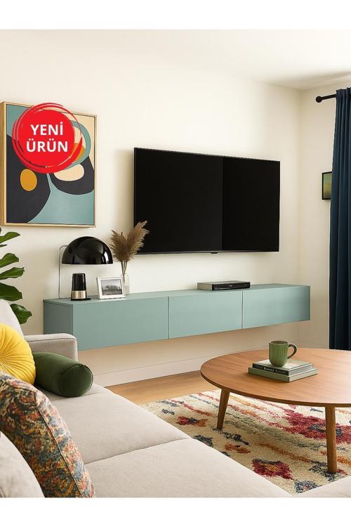 Cercei TV Ünitesi – 180 cm Genişlik, Minimalist Tasarım, Raflı ve Dayanıklı Yapı