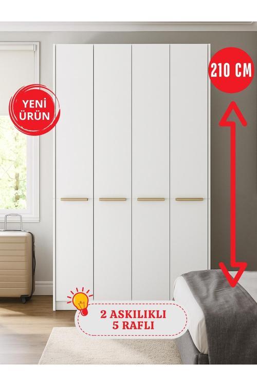Cosmos 4 Kapaklı Gardırop - 210 cm Y, 124 cm G - Genç Odası ve Yatak Odası Gardırop