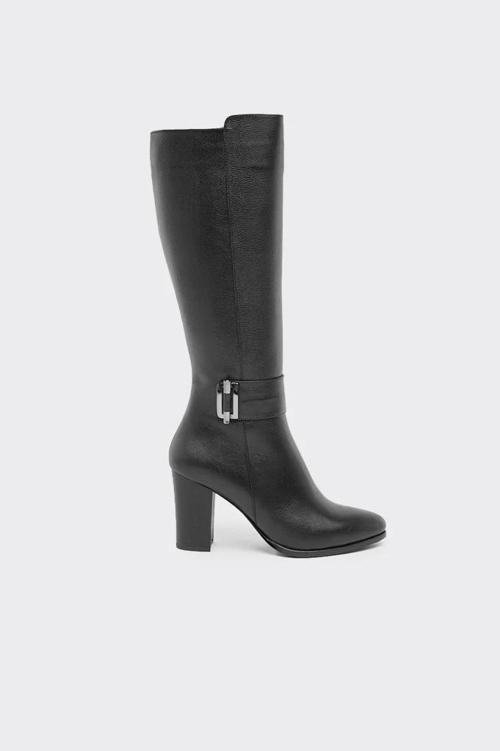 2405250K TOPUKLU TOKALI KLASİK DERİ KADIN ÇİZME