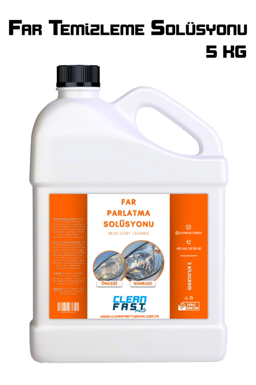 Yeni Nesil Premium Buharlı Far Temizleme Sıvısı Ve Parlatma Solüsyonu Kloroform Uyumlu 5 KG
