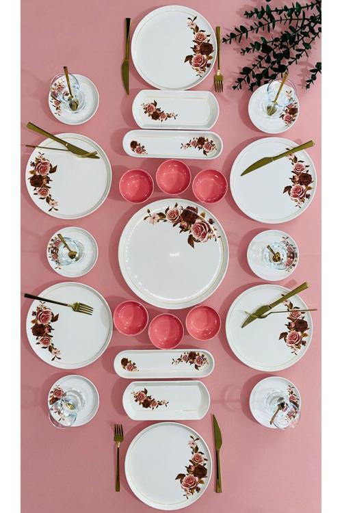 Pink Rose Model 6 Kişilik 23 Parça Kahvaltı Takımı
