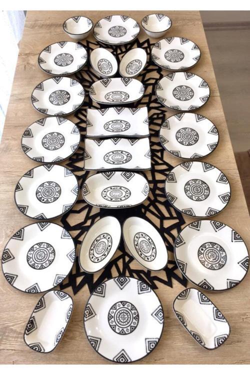 Kilim Desen 12 Kişilik 24 Parça Kahvaltı Takımı