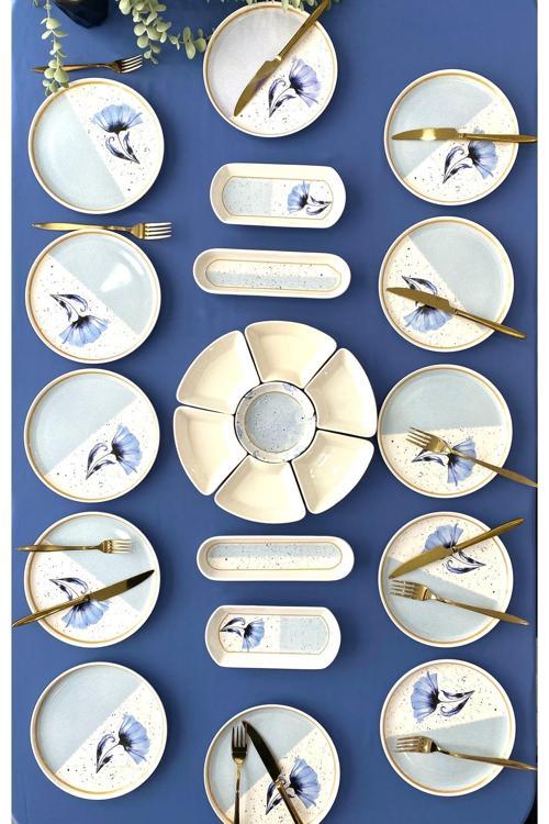 Gelincik model 12 kişilik 23 parça kahvaltı takımı