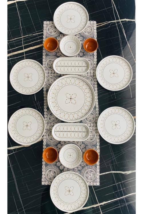 Gold Elips 6 Kişilik 15 Parça Kahvaltı Takımı