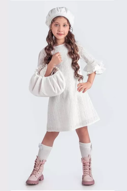 Valon kesim Elbise Şapkalı Çantalı