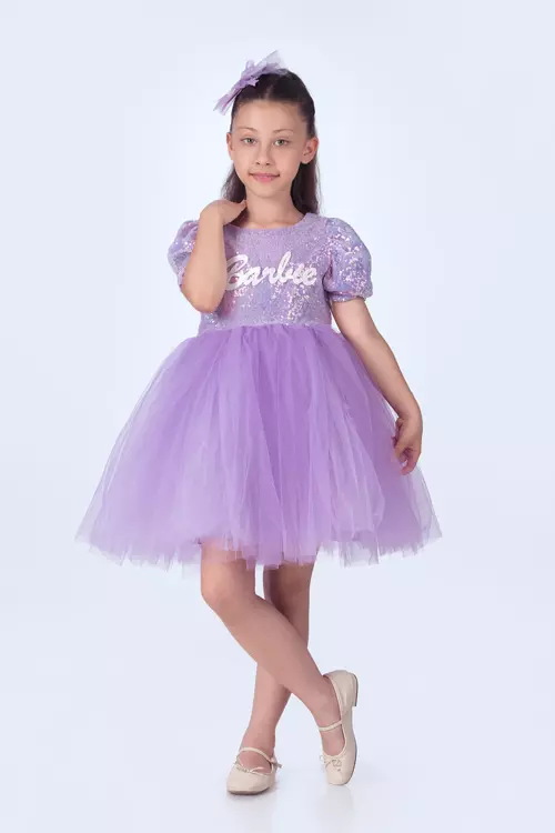 Kız Çocuk Pullu Balerin Elbise