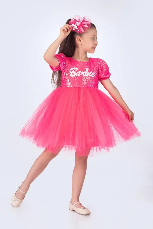 Kız Çocuk Pullu Balerin Elbise 