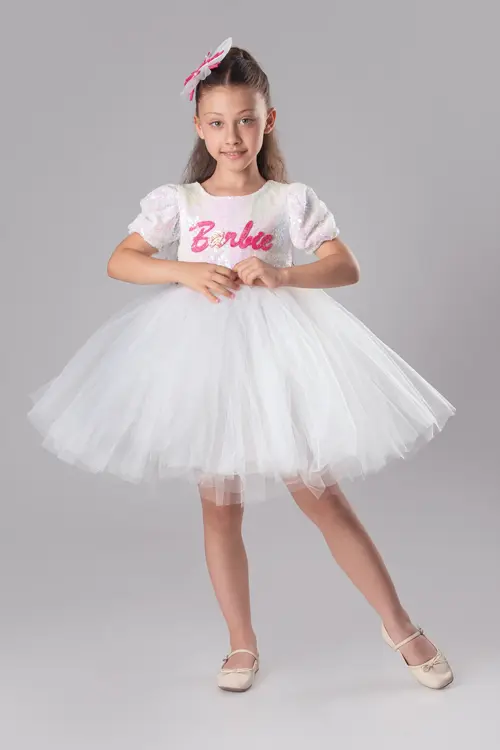 Kız Çocuk Pullu Balerin Elbise 