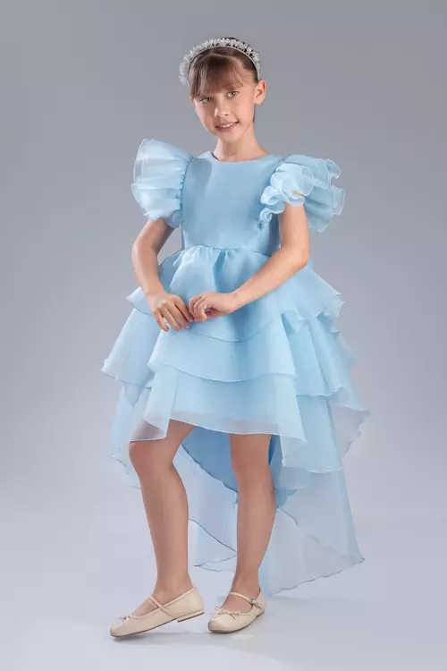 Şık Tasarım Prenses Taçlı Kuyruklu Kız Çocuk Abiye