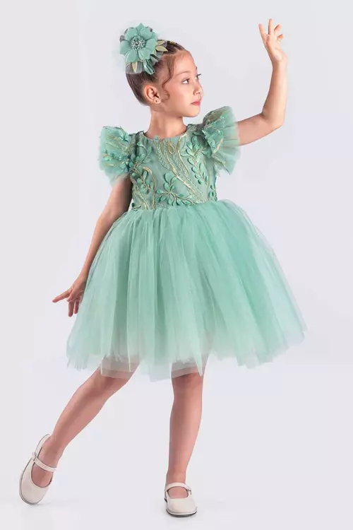 Kız Çocuk Elbise Tütü Etek Nakışlı