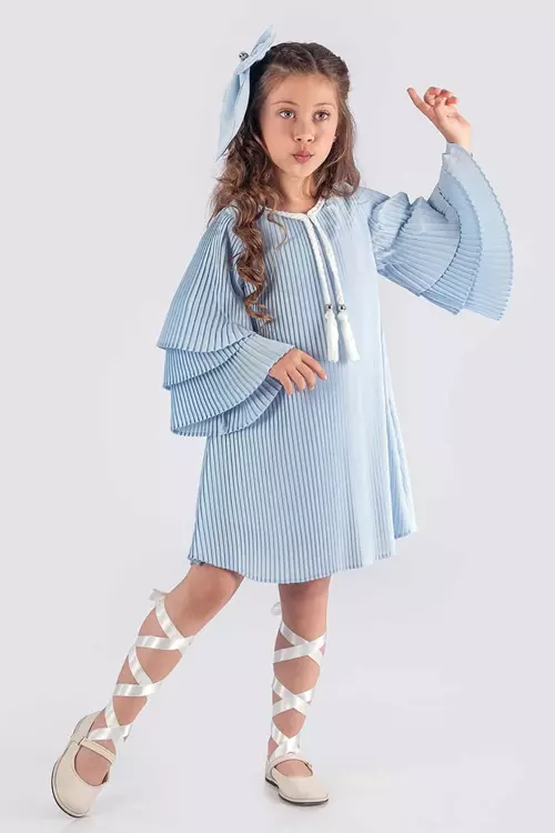 Kız Çocuk Elbise Piliseli Şık