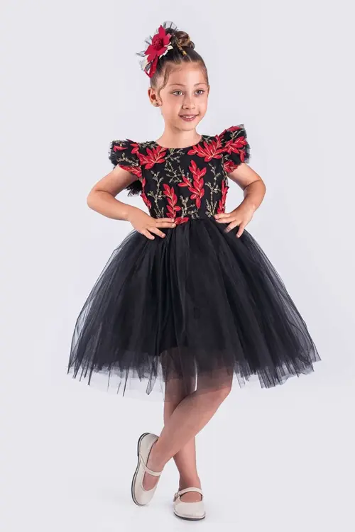 Kız Çocuk Elbise Tütü Etek Nakışlı