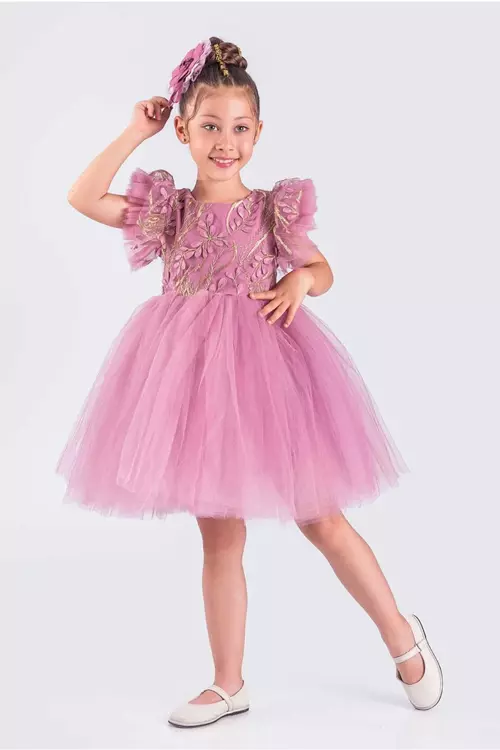 Kız Çocuk Elbise Tütü Etek Nakışlı