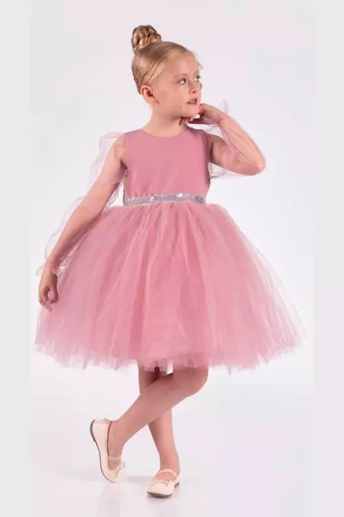 Abiye Elbise Kız Çocuk Melek Kanatlı