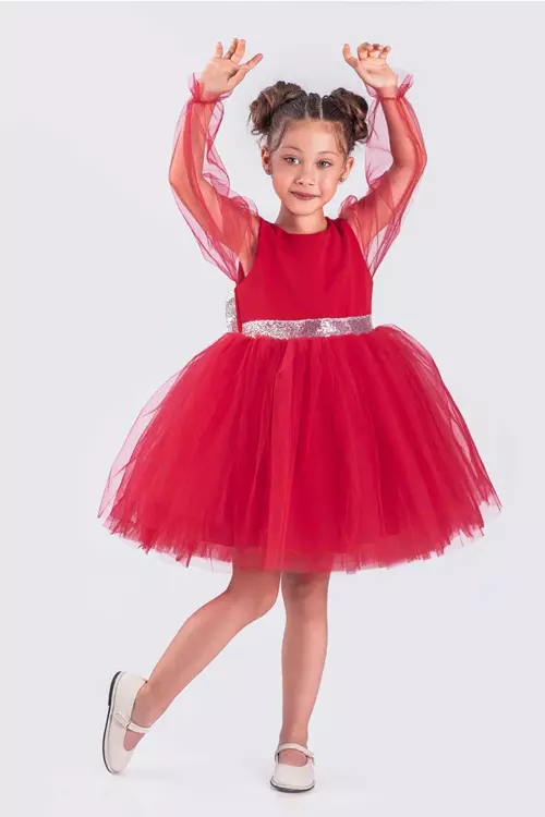 Abiye Elbise Kız Çocuk Melek Kanatlı