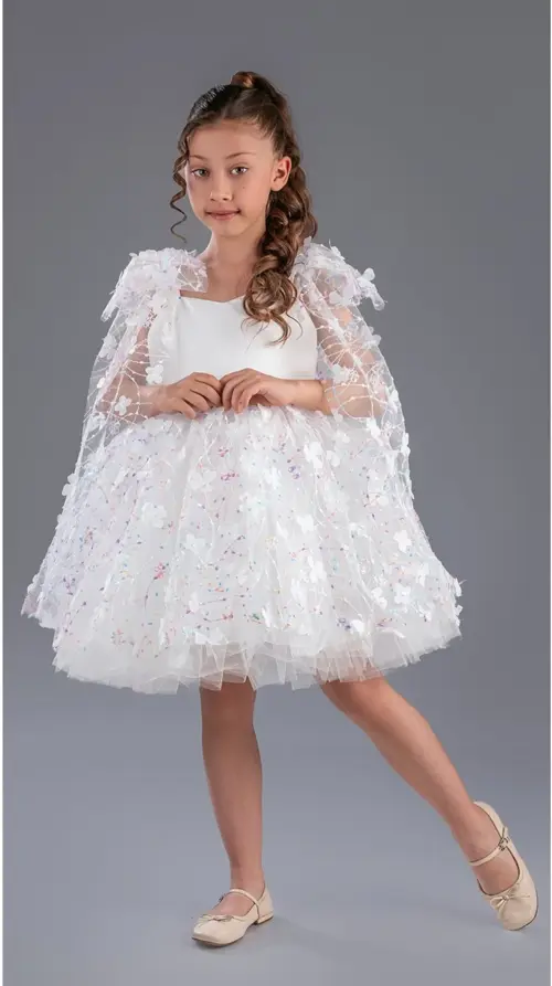 Papatya Model Kız Çocuk Abiye Elbise 