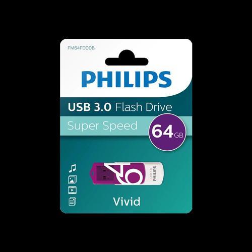 Phılıps Fm64fd00b, 64gb, Usb 3.0, Vivid, Mor, Flash Disk