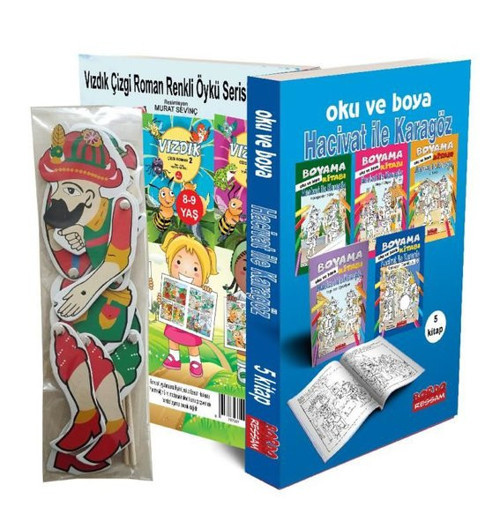 Oku Boya ve Oynat: Hacivat İle Karagöz Seti - 5 Kitap Takım