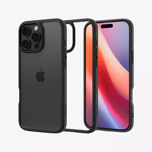 iPhone 16 Pro ince Kılıf Ultra Hybrid Sararma Karşıtı DuraClear™ Hava Kanalı Teknolojisi™ Askeri Sınıf Koruma Matte Black Şeffaf Kapak - ACS08125