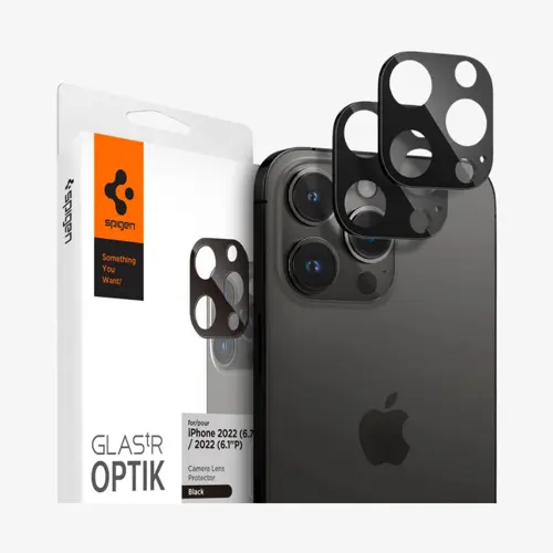 iPhone 16 Pro Max / 16 Pro / 15 Pro Max / 15 Pro / 14 Pro Max / 14 Pro ile Uyumlu Kamera Lens Camı Koruyucu GLAS.tR Optik (2 Adet) Black - AGL05273