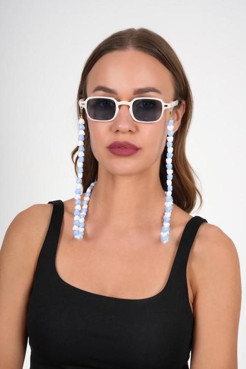 Mavi Kalp  Love Renkli Gözlük Zinciri