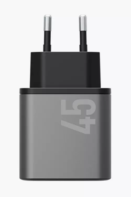 AmpCharger GaN45 2 Adet 45W Type-C Çıkışlı Hızlı Şarj Aleti - Koyu Gri