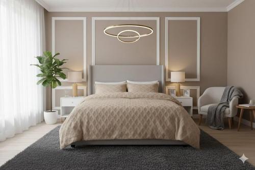 JAKARLI  SAKALLI YATAK ÖRTÜSÜ TEK KİŞİLİK EVA KAPUCCİNO