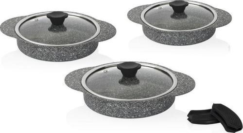 Granit Plus Silikon Saplı 3Lü Gri Sahan Seti TAC-3182