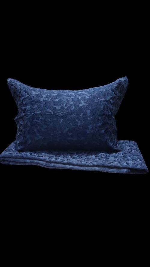 RÜYA ÇİFT KİŞİLİK PİKE YATAK ÖRTÜSÜ SARMAŞIK İNDİGO