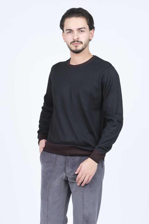 Erkek Bisiklet Yaka Yün Kazak 6091905 Siyah