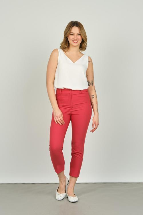 Kadın Bilek Boy Dar Kalıp Pantolon 7410 Pembe