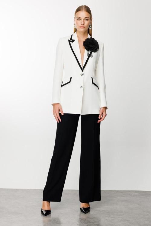 Kadın Yüksek Bel Bol Paça Takım Pantolon 4816 Siyah