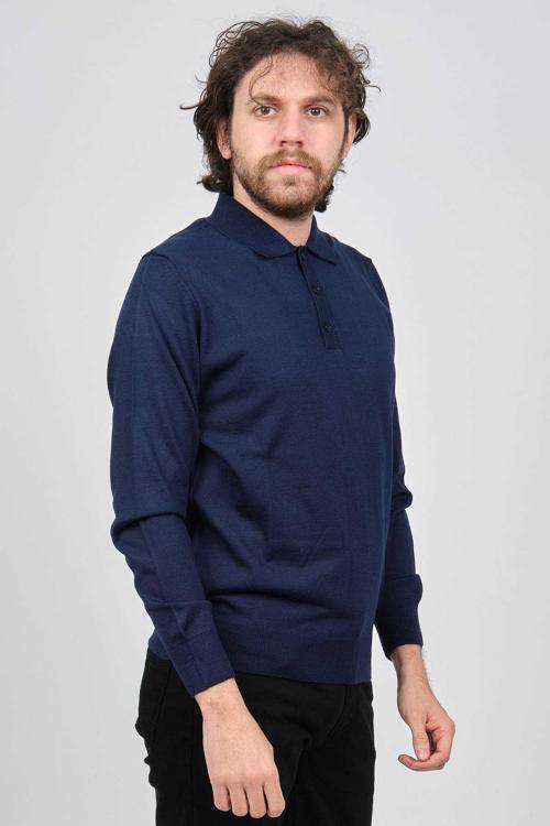 Erkek Polo Yaka Yün Kazak 4538004 Saks