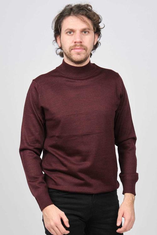 Erkek Yarım Balıkçı Yaka Yün Kazak 6090154 Bordo