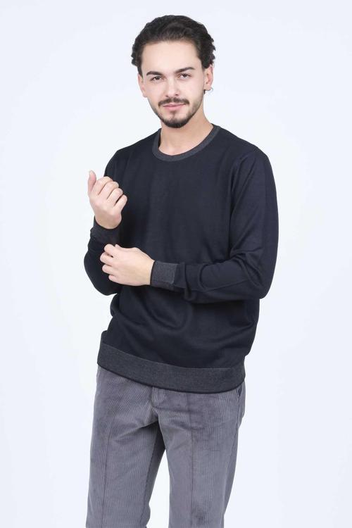 Erkek Bisiklet Yaka Yün Kazak 6091905 Lacivert