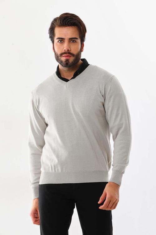 Erkek V Yaka Yün Kazak 5000 Taş