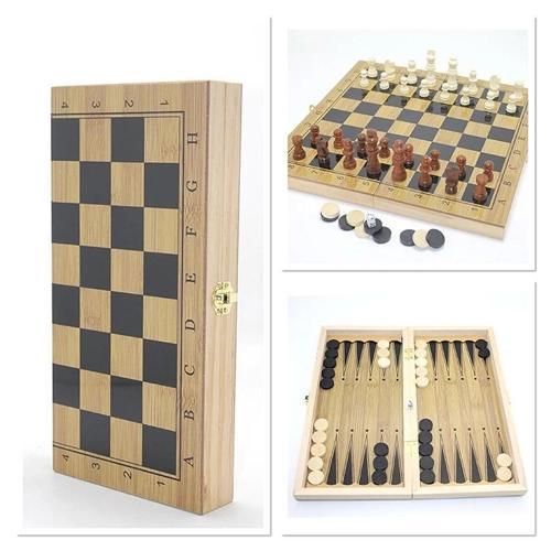 Ahşap Satranç Ve Tavla Seti Alk4241