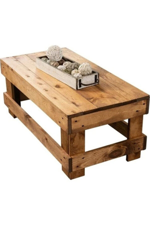 Ahşap Rustik Orta Sehpa Ceviz Renk