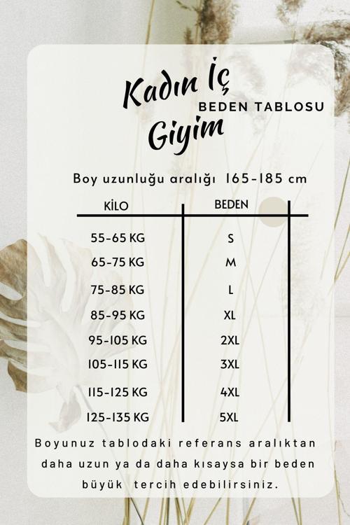 %100 Pamuk Bayan Biyeli Uzun Ribana Kombinezon Gecelik 1231