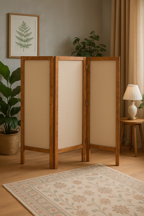 Ahşap Paravan 3 Kanatlı Oda Ayırıcı Dekor