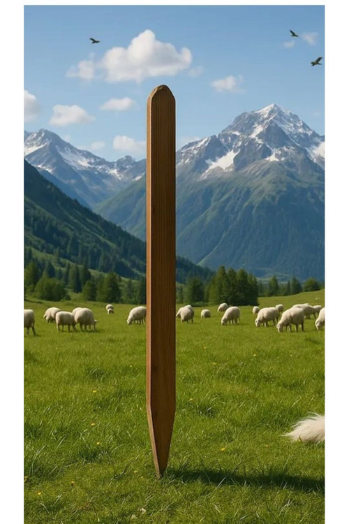 Ahşap Bahçe Çit Kazığı,2 Adet Büyük Boy Kazık Dikme 2 Adet