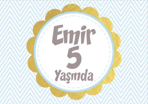 Mavi Çizgili Doğum Günü Afişi - 70x100 Cm