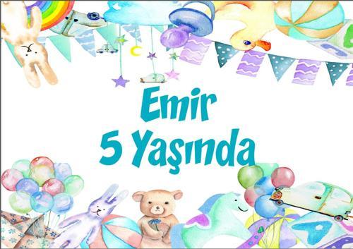 Oyuncak Temalı Doğum Günü Afişi - 50x70 Cm