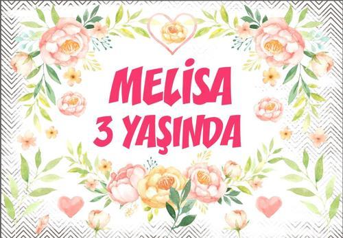 Çiçekkler Temalı Doğum Günü Afişi - 100x150 Cm