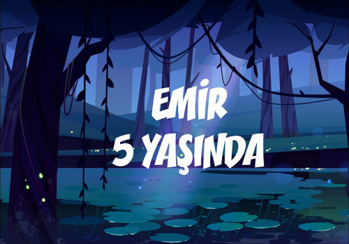 Ormanda Gece Temalı Doğum Günü Afişi - 100x150 Cm