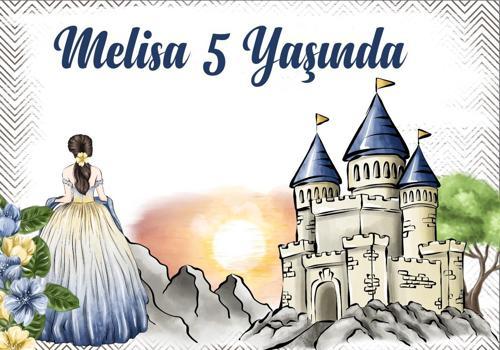 Prenses Temalı Doğum Günü Afişi - 100x150 Cm