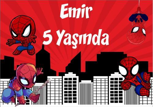 Örümcek Adam Temalı Doğum Günü Afiş - 70x100 Cm