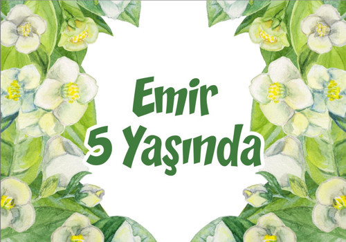Beyaz Çiçekler Temalı Doğum Günü Afişi - 70x100 Cm